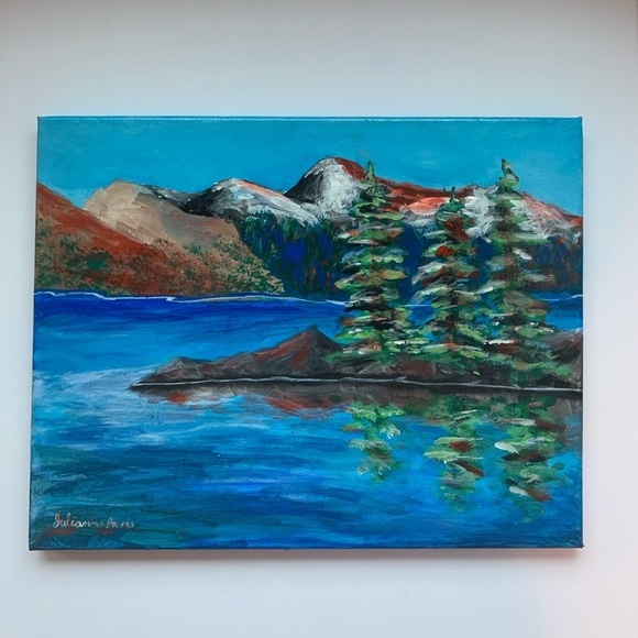 Original Acrylic Painting onCanvas called “Clove Lake” 11x14” varnished painting - Picture 6 of 7